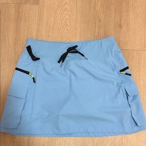 BABY BLUE ATHLETIC SKIRT WITH SHORTS AND POCKETS